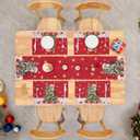 Christmas Placemats are with Classic Christmas Elements Designed, Washable Heatproof Woven Placemats Kitchen Xmas Party Winter Home Decoration Set of 6