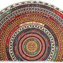 Half Round Door Mat,Semi Circle Bathroom Floor Rug,Mandala Boho Bohemian Non-Slip Welcome Entrance Way Absorbent Bath Mat,Microfiber Tufted Indoor Rug for Kitchen Living Room (Multicolor)