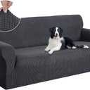 U-NICE HOME Stretch Couch Cover Sofa Cover Sofa Slipcover Furniture Protector for 4 Cushion Couch Sofa Pet Friendly(Oversized Sofa, Dark Grey)