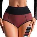 High Waisted Cotton Underwear for Women Postpartum Stretch Breathable Panties Ladies Full Coverage Briefs 5 Pack (XL)