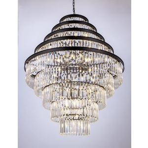 Wellmet Extra Large Crystal Chandelier, Black 9-Tier Luxury Crystal Chandelier, for Living Room, Dining Room, Porch, Entryway, Hallway, Restaurant, 40''W