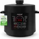 NutriChef Electric Pressure Cooker 6 Quart Capacity | 9 Function Digital Countertop Pressure Cooker | Adjustable Time & Temperature | Cook, Bake, Steam, Broil, & Braise | 13.1 x 11.4 IN | Black