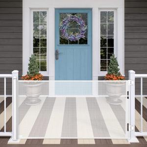 Retractable Baby Gate, Extra Wide Safety Kids or Pets Gate, 33 Tall, Extends to 71 Wide, Mesh Safety Dog Gate for Stairs, Indoor, Outdoor, Doorways, Hallways (33x71- White)