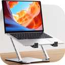 RIWUCT Ultra-Slim Portable Laptop Stand for Desk, Height Adjustable & Dual-Bar Support Laptop Riser Holder, Ventilated Computer Notebook Stand Mount, Compatible with MacBook/Dell/HP(10-15.6")