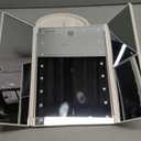 HUONUL Makeup Mirror, Vanity Mirror with Lights, 2X/3X/10X Magnification, Touch Control, Trifold, Dual Power Supply, Gifts for Women, Wife, Mom, Girls,Dorm Room Essentials (White)