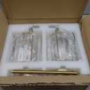 KARTOOSH Hardwired Crystal Wall Sconces Set of Two - Dimmable Wall Light Fixtures 3000K, Warm White, for Hallway, Bathroom, Living Room, Bedroom, Brass, 20.1 Inch