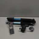 75" Heavy Duty Camera Tripod Stand with Bluetooth Remote - Max Load 15LB, Aluminum Travel Tripod for DSLR/Phone/Tablet/Projector, 3-Way Pan Head & Quick Release Plate, Compact Foldable Design (Blue)