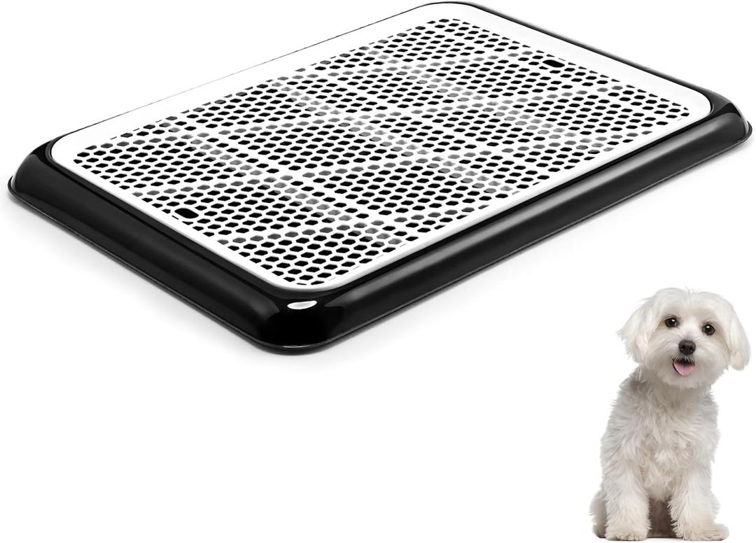 Mifoci 1 Pcs Dog Pee Pad Holder Potty Tray Portable Dog Litter Box Toilet Training for Small Medium Large Pet Puppy Indoor Outdoor (Black)