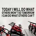 Inspirational Quotes Wall Stickers for Office: Motivational Gym School Classroom Garage Bedroom Vinyl Art Wall Decals - Today I Will do What Others Won't so 35" X 9.8" (Large)