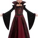 Spooktacular Creations Halloween Royal Vampire Costume Set for Girls Halloween Dress Up Party, Cosplay, Vampire-Themed Party (Small (5-7 yr))