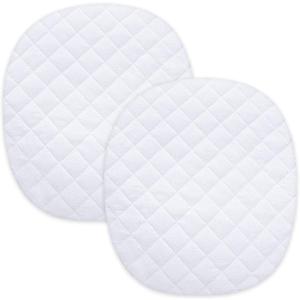 Waterproof Bassinet Mattress Pad Cover Fit for Graco Pack 'n-Play Dome LX Bassinet (not playard), 2 Pack, Ultra Soft Surface, Breathable and Easy Care