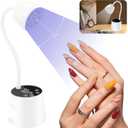 UV LED Nail Lamp - Gooseneck UV Light for Gel Nails Cordless USB 27W Nail Dryer 2 in 1 Gel Lamp and Desk Lamp with 4 Times & Auto Sensor Professional Fast Flash Curing Polish Nail Art(White)
