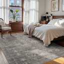 Rugxara Area Rugs 5x7 for Living Room Bedroom, Grey Washable Rug, Vintage Retro Boho Rug, Non Slip & Low Pile Faux Wool Thin Carpet for Indoor Dining Room, Dorm and Kids Room(Taupe/Grey 5x7ft)
