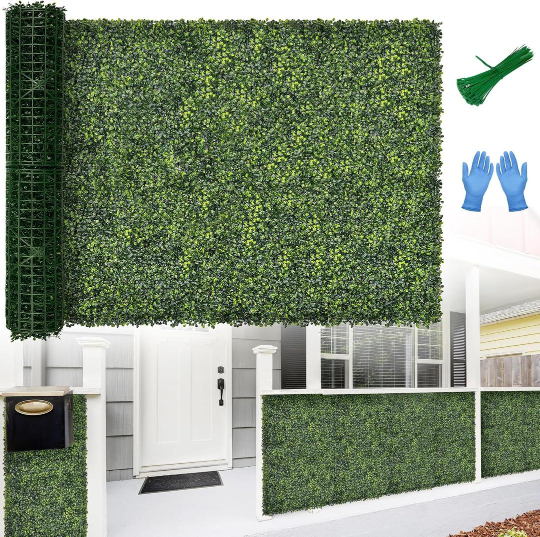 40x120 in (33.5 Sqft) Artificial Boxwood Greenery Grass Wall Roll