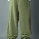 ZAFUL Baggy Sweatpants for Men Drawstring Elastic Waist Heavyweight Harem Joggers Athletic Pants with Pockets for Streetwear (Green)