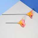 20pcs Pink Orange Color PU Real Touch Lifelike Artificial Hawaiian Plumeria Frangipani Flower Detachable Flower Stems Wedding Home Party Decoration