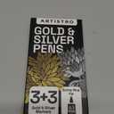 ARTISTRO 6 Acrylic Gold & Silver Paint Pens - 0.7mm Extra-Fine Markers - Great for Greeting Cards, Ornament Decor, & More