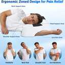 Side Sleeper Pillow with Arm Hole, Shoulder Relief System, Arm Pillow for Neck and Shoulder Pain, Premium Memory Foam, Suitable for Side, Back and Stomach Sleepers - Grey, 7.1in Height