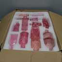 Yaomiao 30 Pcs Vases Bulk Colored Flower Glass Bud Vases Valentine Vintage Colored Glass Bottles Colorful Rustic Embossed for Home Wedding Table Decorations Gifts(Pink Series)