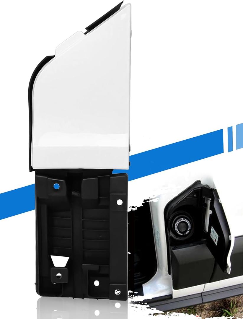 Transit Fuel Door, Transit Gas Door Assembly + White Cover, Compatible with Ford Transit Vans 150 250 350(HD) 2015-2023, Van Fuel Tank Filler Door Pipe for CK4Z-5427936-A CK4Z-5427936-F