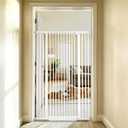 Lumizone Extra Tall Cat Gate 61.02" High 29.92"-42.51" Wide Pet Gate White | Dog Gate for Doorway Hallway Stairs Pressure Mounted Extra Wide 1.37" Gap No Drilling Auto-Close One-Handed Operation
