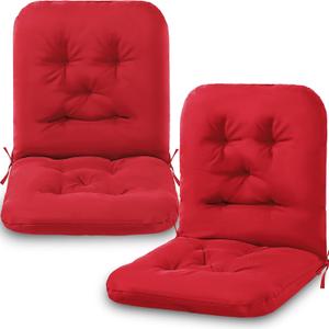 Chunful Back Chair Cushion Outdoor Indoor Tufted Seat/Back Patio Seating Cushions Weather Resistant Patio Rocking Pads for Outdoor(Wine Red,2 Pcs)
