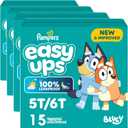 Pampers Training Pants Boys & Girls 5T-6T | Bluey Design | Easy Pull Up & Down | For Potty Training | 15 Count, Pack of 4