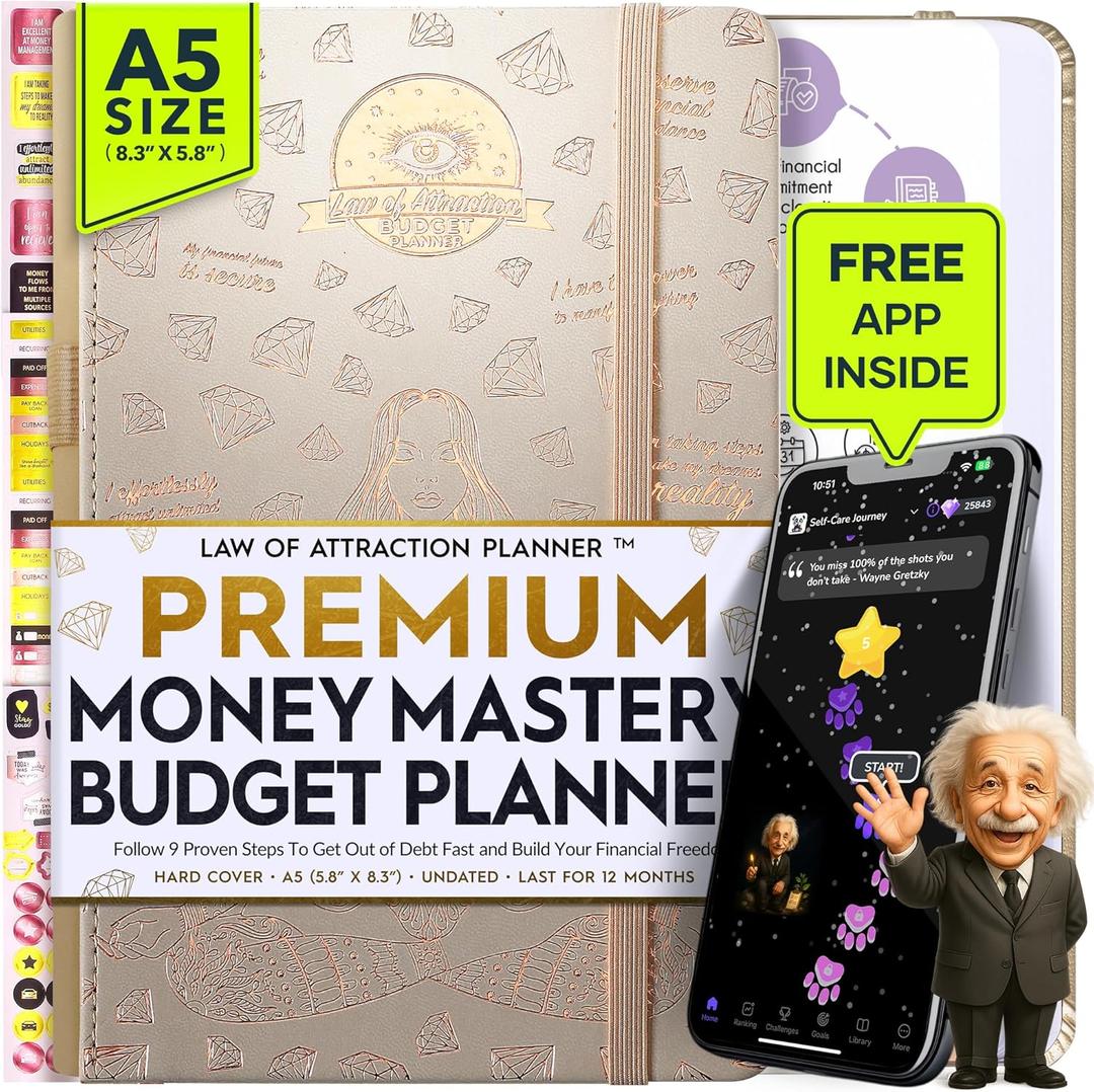 Budget Planner and Monthly Bill Organizer - Finance Planner, 12-Month Journey to Financial Freedom | Bill Payment Tracker Monthly Organizer, Money Saving & Expense Tracker | Undated Budgeting Journal (VANILLA LOTUS)