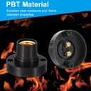 PATIKIL E14 Bulb Socket, 6pcs Round Screw Base Lamp Holder Light Replacement Bases for Halogen CFL Light Bulb, Black