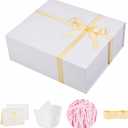 UoeRing 1 Extra Large White Gift Box 17x14.5x6 inch Luxury Gift Box for Presents with Magnetic Closure Lid Collapsible,Birthday,Christmas,Contains Card, Ribbon,Tissue Paper,Shredded Paper Filler