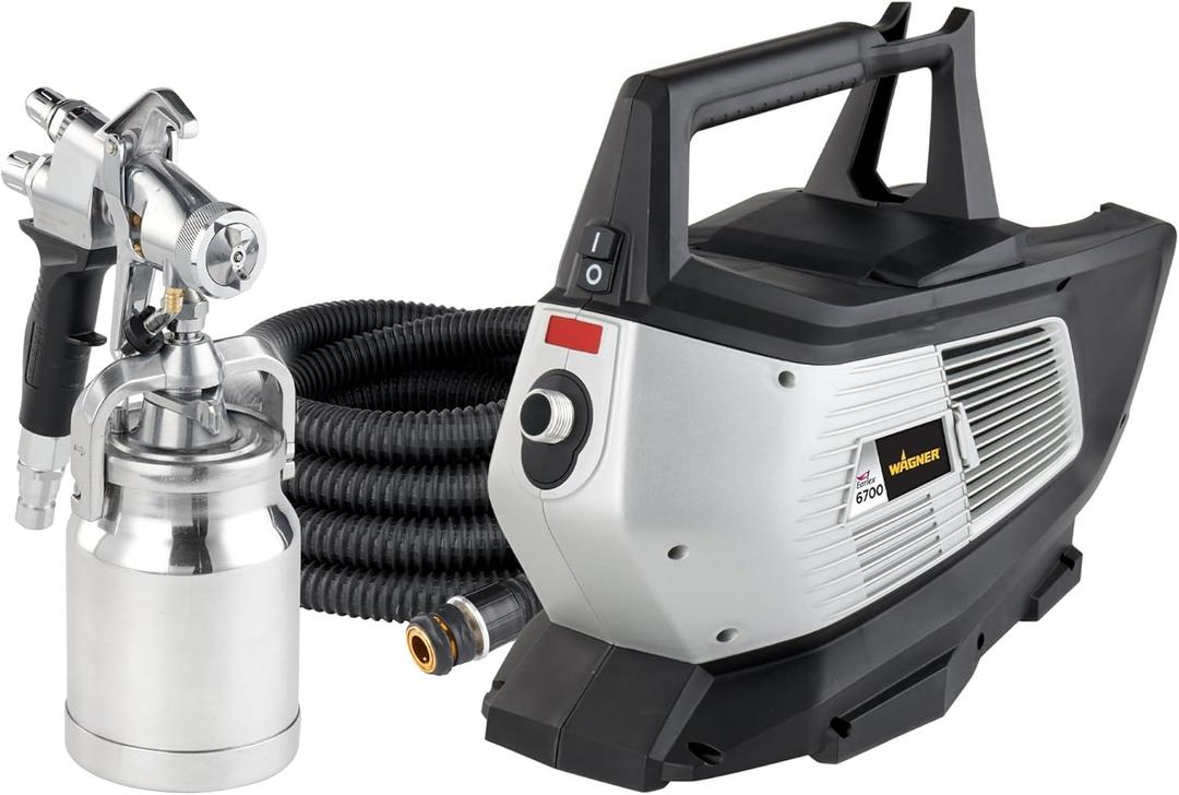 Wagner Spraytech 2433989 Earlex 6700 Stationary HVLP Paint Sprayer for Professional Woodworking and Furniture Refinishing, Fine Finishing with Oil & Water Based Materials, Pro 9 Adjustable Spray Gun
