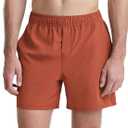 ODODOS Men's Athletic Shorts with Pockets 9" Quick Dry Lightweight Workout Gym Running Shorts, Rust, X-Large