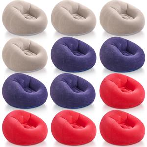 Realspring Inflatable Bean Bag Chairs,Coffee,Blue,Red,12 Pcs, 38.5 x 21.6 x 11 inch