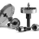 Hole Saw Kit, 3/4" to 5"(19mm-127mm) Hole Saw Set in Case, Holesaw Multi Tool with 2 Mandrels, 2 Drill Bits, Installation Plate & Hex Key for Soft Wood, PVC Board, Plywood, Drywall