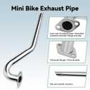 Upgraded Center Rear Exit Exhaust Pipe Compatible with Predator 79cc 98cc 99cc 3.0HP 154F Engine Mini Bike Coleman CT100U Massimo MB100 F-RP GMB100 Rascal Lite Parts Silver