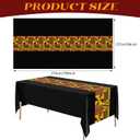 Oudain 6 Pcs 54" x 108" Kente Plastic Tablecloths Black History Month Table Covers Juneteenth Tablecloths Disposable African American Table Decorations for Kwanzaa Home Decor(Black,Fresh)