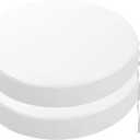 SK Studio Round Outdoor Chair Cushions for Patio Furniture, Set of 2 Waterproof Patio Chair Cushion with Adjustable Ties for Garden Sofa Couch, White, 16"x16"x2"