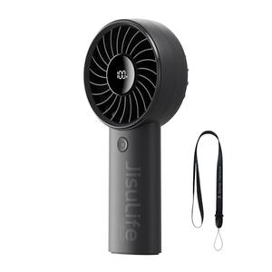 JISULIFE Handheld Fan Life4, 5000mAh Portable Rechargeable Fan, 5-Speed Turbo Wind, 17.5 Hrs Cooling, LED Display, Gifts for Men/Women, Essential for Travel,Beach,Vacation,Makeup,Concerts,Cruise-Black