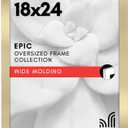 Americanflat 18x24 Poster Frame with Polished Plexiglass - Gold Picture Frame - Wide Photo Frames Made of Engineered Wood for Vertical or Horizontal Wall Display - Epic Collection - Gold
