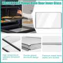 WB56X22160 Range Oven Inner Door Glass, Window Pack Assembly, Double-Layer Glass, Replacement part number: WB55T10154, WB56T10152, WB56X26391, 3379163, Compatible for GE Range/Electric Oven/Wall Oven