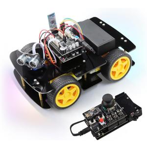 Freenove 4WD Car Kit with Remote (Compatible with Arduino IDE), Line Tracking, Obstacle Avoidance, Wireless Control App, Ultrasonic Sensor Motor Servo