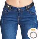 SUOSDEY No Buckle Elastic Stretch Belts for Men and Women, Comfortable Invisible Belts for Jeans Pants (L--XXL:Waist size 34''-48'', B-black(gun Button))