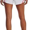 Under Armour Women's Fly by 2.0 Running Shorts (3X-Large, (104) White / Orange Blast / Reflective)