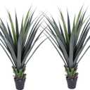 44inch Artificial Agave Plant Potted Plants Fake Agave Plant for Home Office Garden Indoor Outdoor Decoration (2PACK)