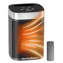 Small Portable Space Heater for Indoor Use  VOCRS 1500W PTC Electric Heater with Thermostat, Remote Control, 12H Timer, Eco and Fan Mode, Rapid and Safe Heating for Bedroom, Office