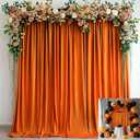 Orange Wedding Curtain Backdrop Orange Wrinkle Free Backdrop Panels for Parties Wedding Arch Party Ceremony Stage Decoration 10x10FT TAYNSDJ101 (W5' x H10'2 Panels)