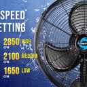 Tornado 16 Inch Pro Series Waterproof Outdoor Oscillating Wall Mount Fan - High Velocity Heavy Duty Metal Wall Mount Fan for Industrial, Commercial, Residential, and Greenhouse Use - UL Safety Listed
