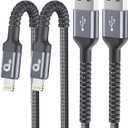 iPhone Charger, [Apple MFi Certified] 2Pack 10FT Long Lightning Cable Nylon Braided Cable iPhone Charger Cord Compatible with iPhone 14 13 12 11 Pro Max XR XS X 8 7 6 Plus iPad and More (Grey)
