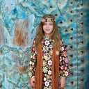 Haysandy Kids Hippie Costume Set 60s 70s Hippie Dress Peace Sign Party Accessories for Carnival Halloween Cosplay Party (Small, Cute Style)