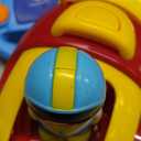 Prextex 2 Pack Cartoon Remote Control Cars for Toddlers - Police Car and Race Car with Steering Wheel Controllers and Lights - Different Frequencies So Both Can Race Together - Toddler Gift 18+ Months